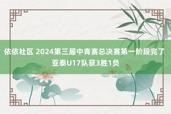 依依社区 2024第三届中青赛总决赛第一阶段完了 亚泰U17